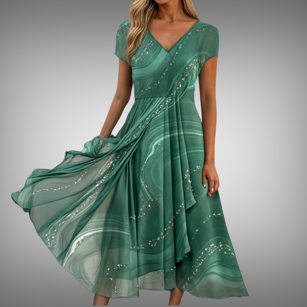 Midi šaty s výstřihem do V